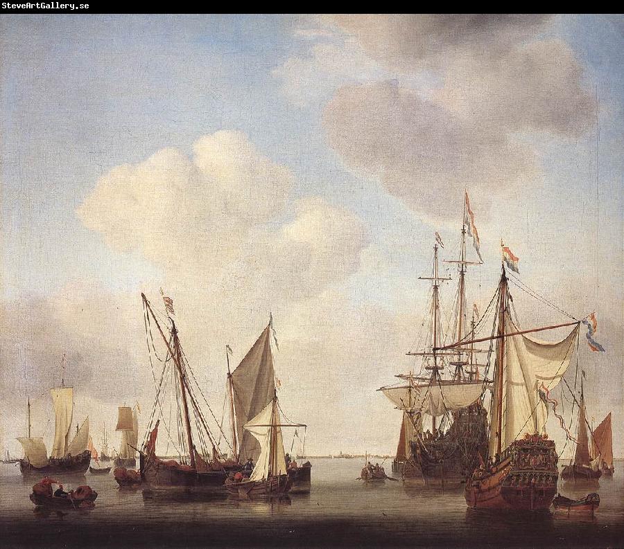 VELDE, Willem van de, the Younger Warships at Amsterdam rt